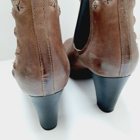 MARC High Heel Ankle Booties Genuine Leather Taupe Sz Eur 42 | US 11-11.5 - Picture 9 of 15